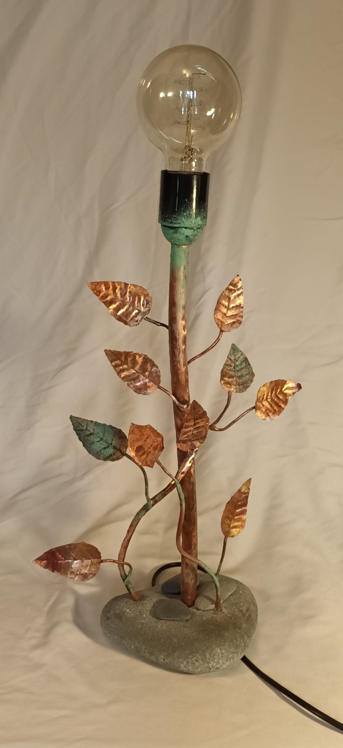 Recycled copper lamp